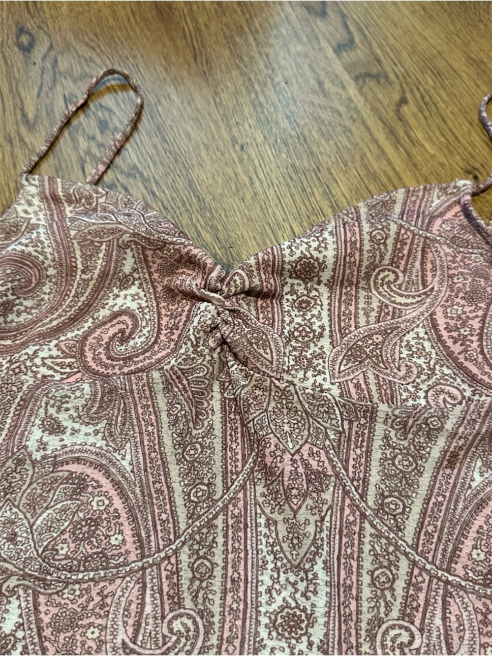 R Wear Rampage Y2K vintage Paisley Pink Cream Sleeveless top babydoll medium - Picture 2 of 6